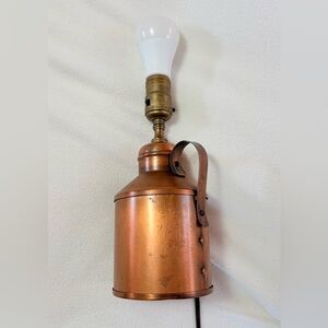 Solid copper jug style table lamp